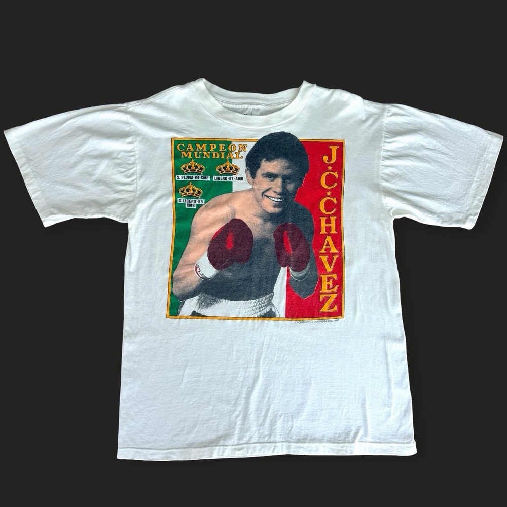 1992 Julio César Chávez vs. Hector "Macho" Camacho T-Shirt White Men's Size L